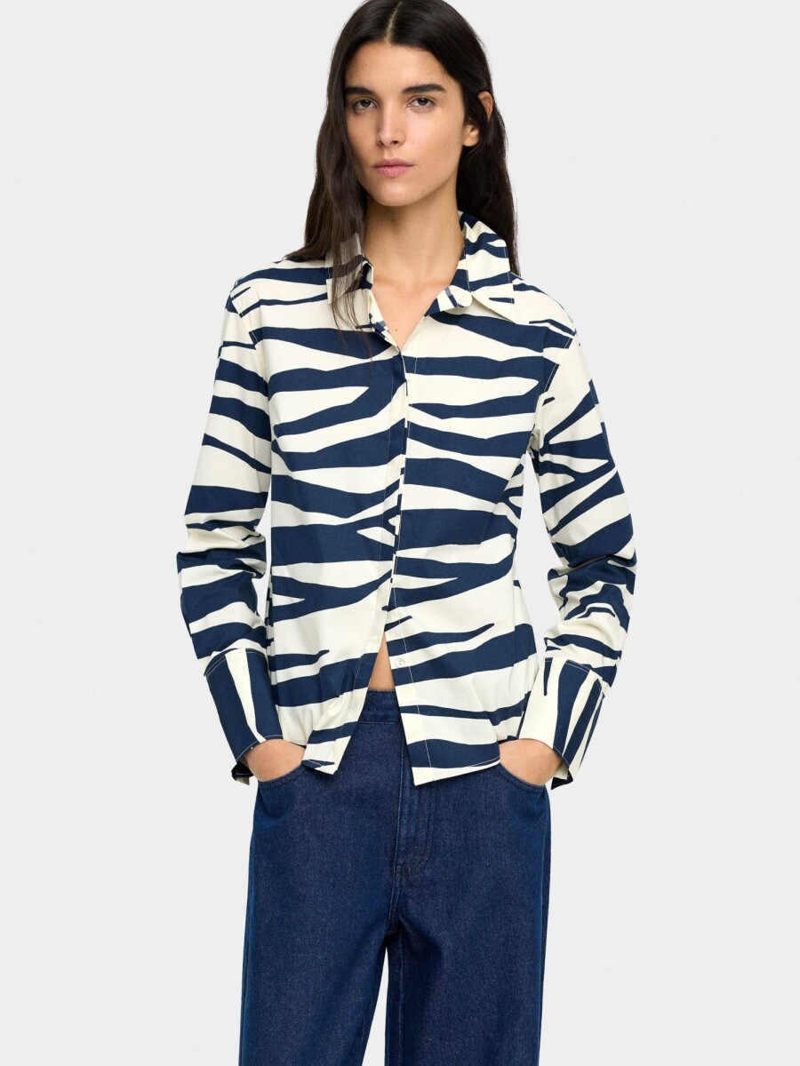 Camisa Estampada De Algodón multicolor
