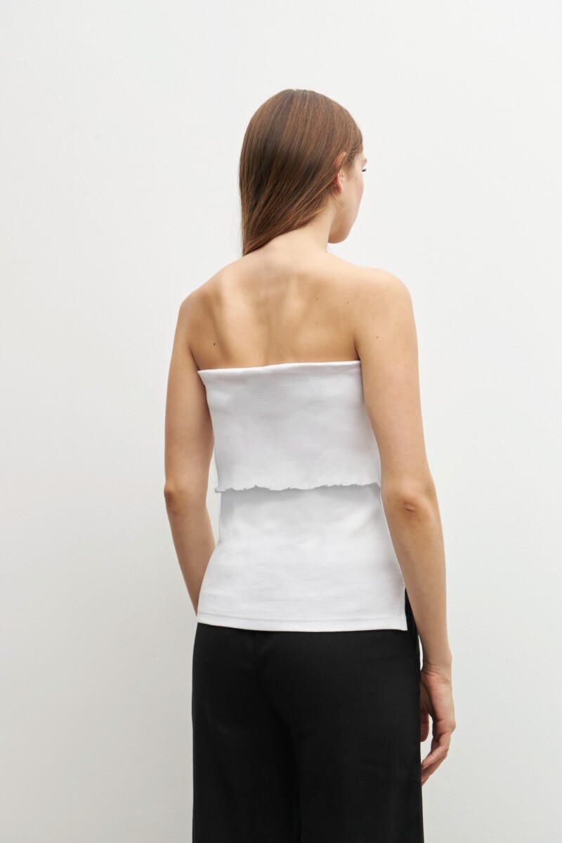 Top strapless blanco