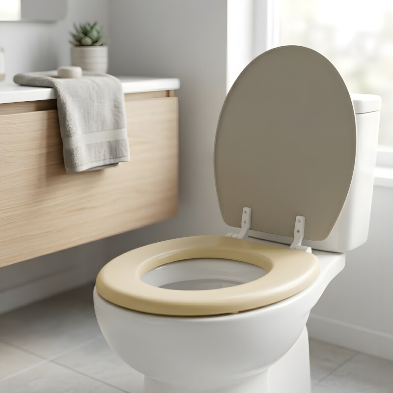 Asiento De Inodoro Acolchonado Universal BEIGE