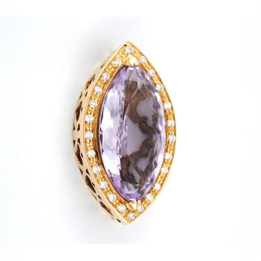 Colgante Oro 18K Con Brillantes Y Amatista Colgante Oro 18K Con Brillantes Y Amatista