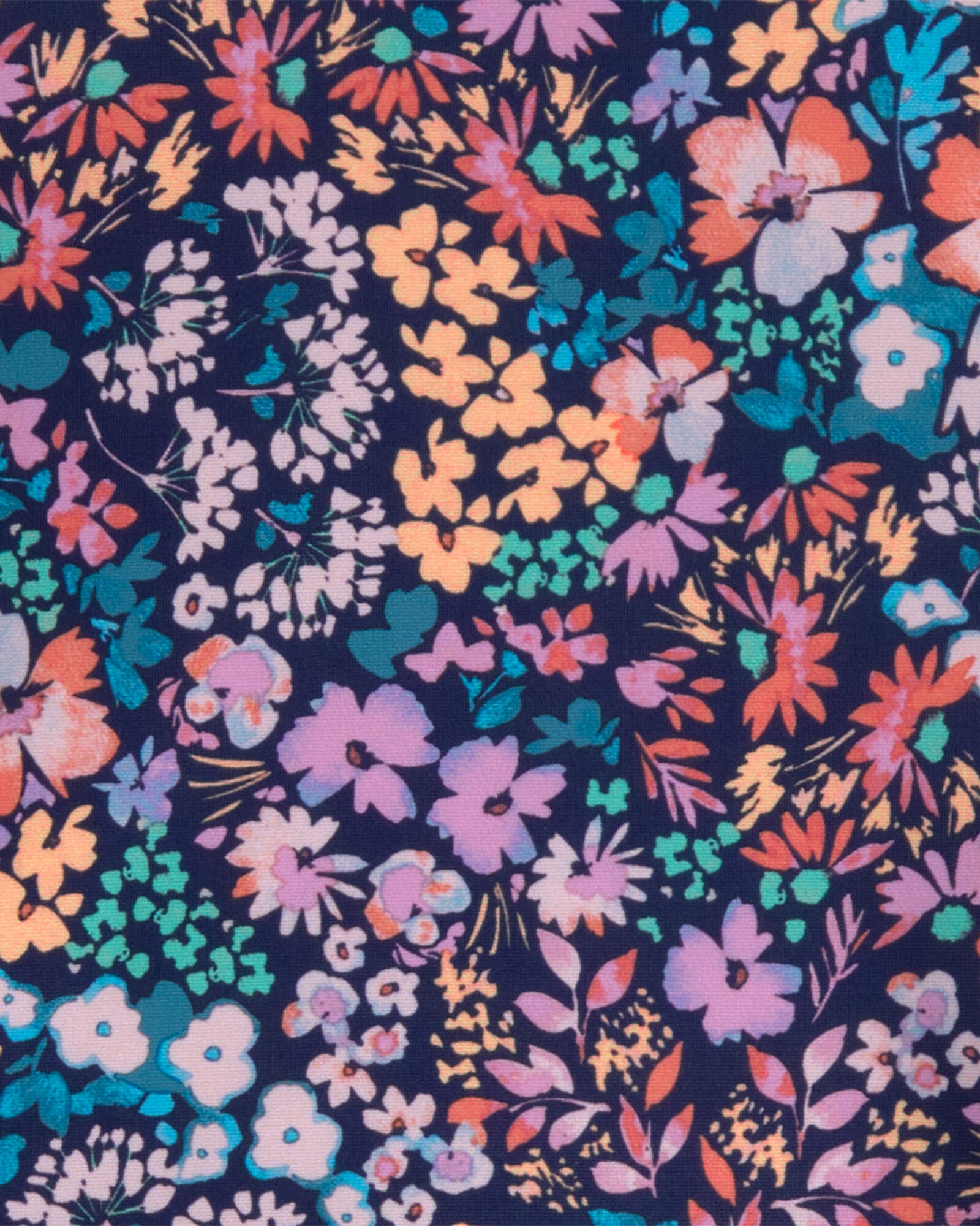 Malla de baño dos piezas, manga larga, con protección UPF 50+, diseño floral. Talles 2-5T Sin color