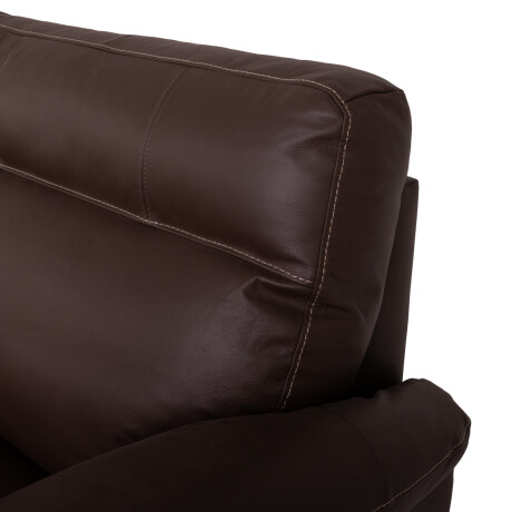 SOFÁ RECLINER 3 CUERPOS CUERO-100-NATURAL MARRON IMPERIAL CHOC.