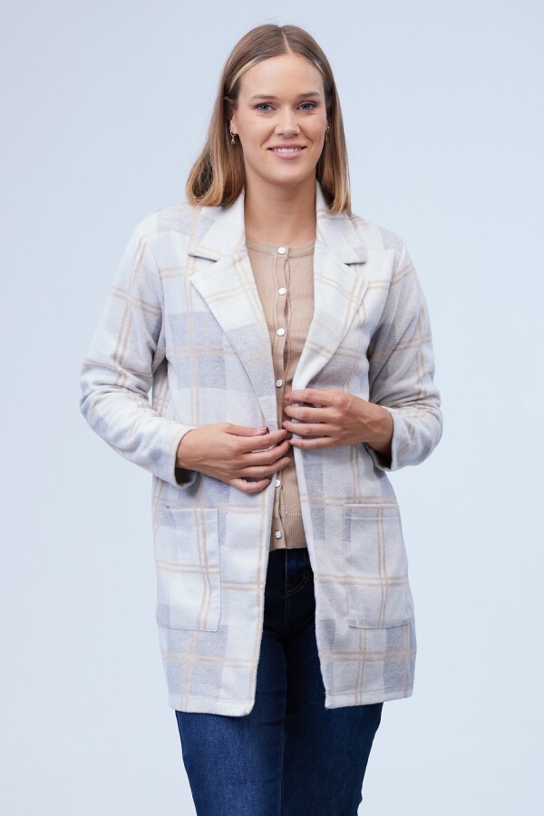 Blazer Cozy Cuadrille GRIS/MULTI