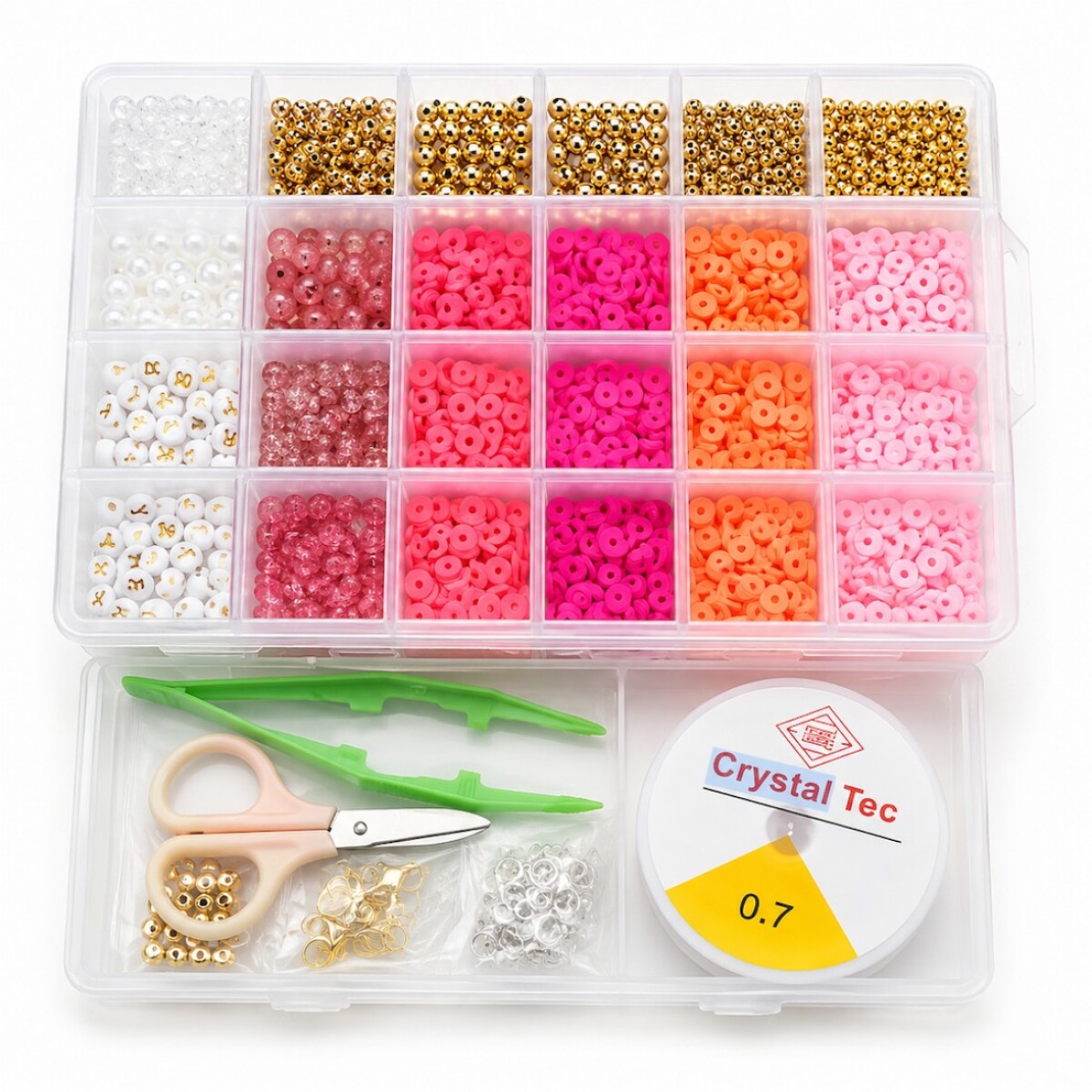 Kit de Cuentas para Pulseras 3600 Piezas - Fucsia 