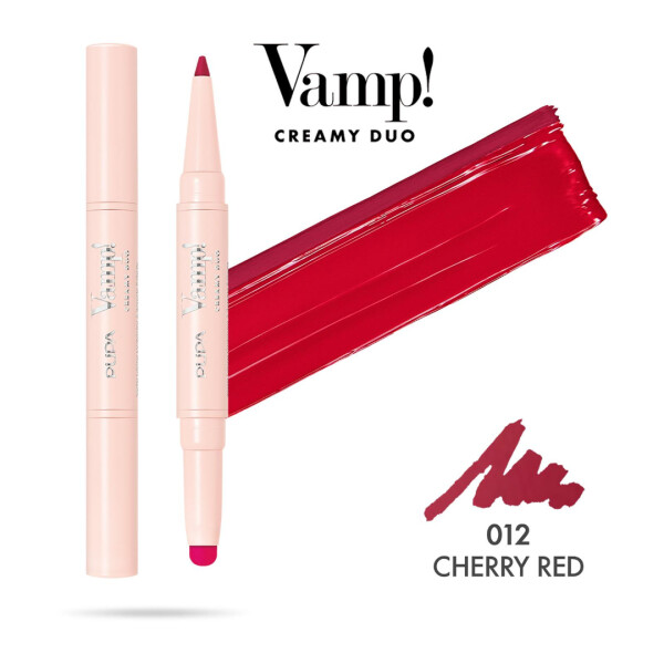 Delineador y Labial 2 en 1 Vamp! Creamy Duo 012 Cherry Red - Pupa Delineador y Labial 2 en 1 Vamp! Creamy Duo 012 Cherry Red - Pupa