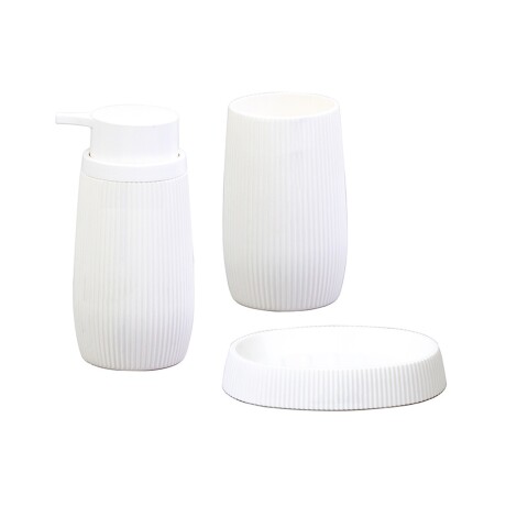 Set de 3 piezas Selecta para baño con rayas Blanco