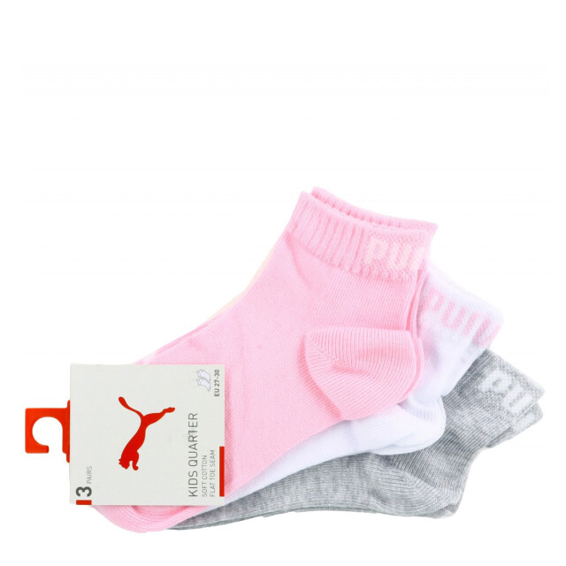 Medias de Hombre Puma x3 BWT Quarter Rosa - Blanco - Gris