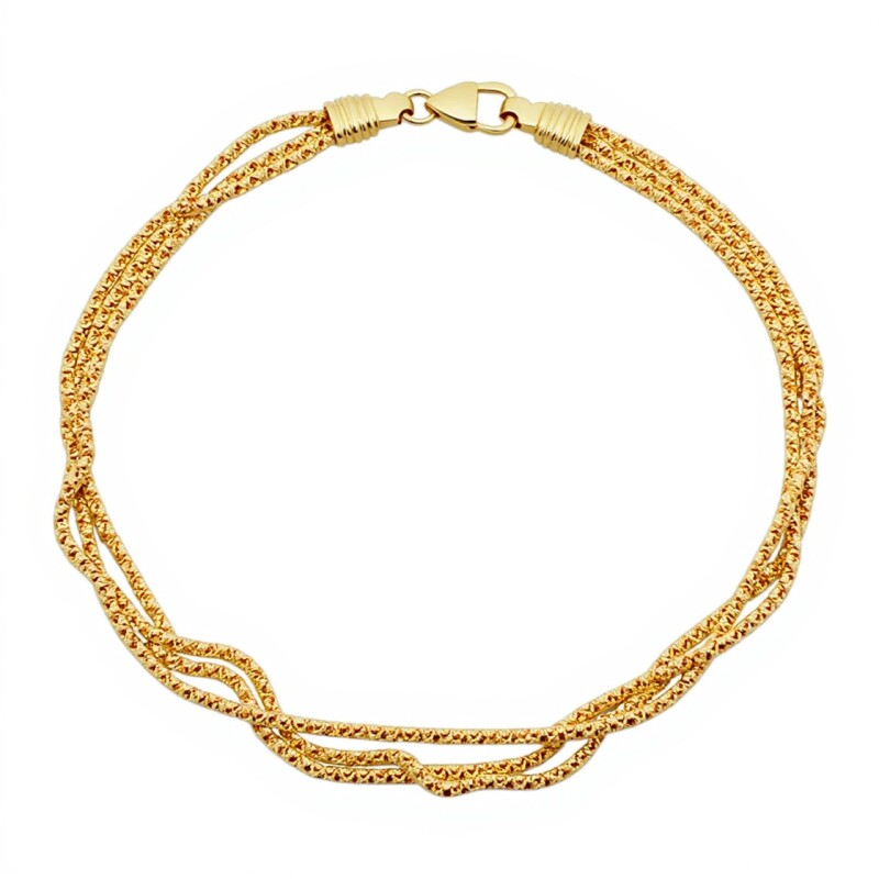 Pulsera Triple córdon-Oro bajo-Sin Piedra-PU8082 sinpiedra