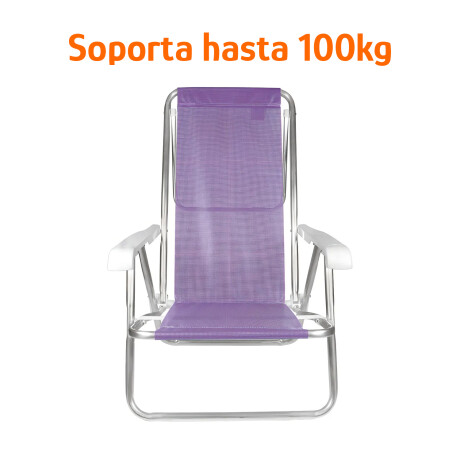Set Silla Recl 8Posic 100Kg Alum + Mesa Lateral Divisiones Lila