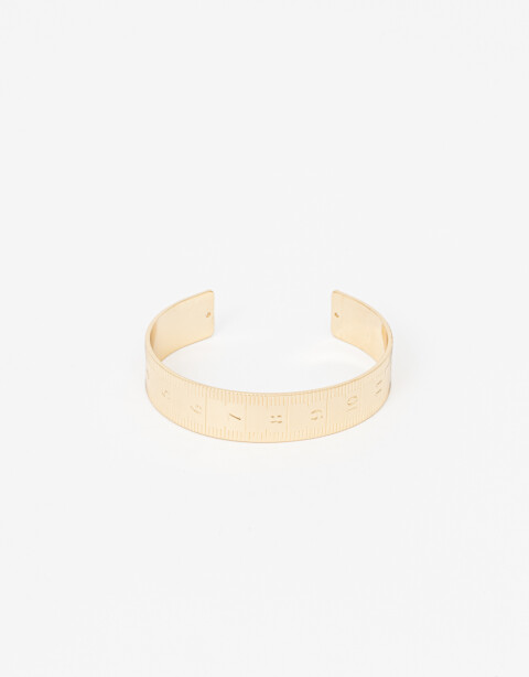 Brazaletes Back to school Brazalete Formato Regla Metal - Dorado