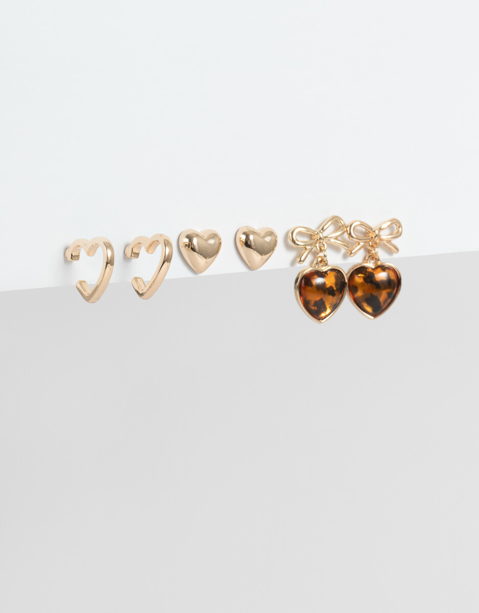 Set De Aros Con Corazón 