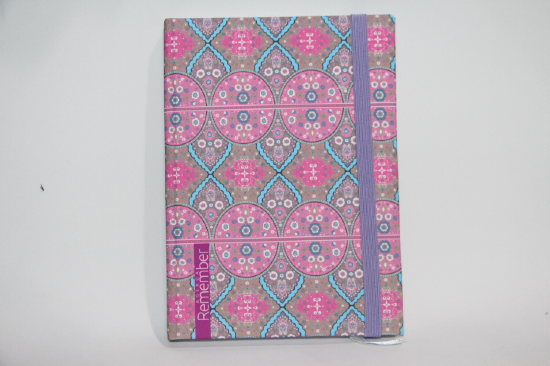 AGENDA REMEMBER PRINT 1370 - TAPA MARGARITAS ROSADO Y CELESTE 