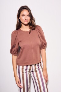 Remera Algodón Manga Globo Mocha