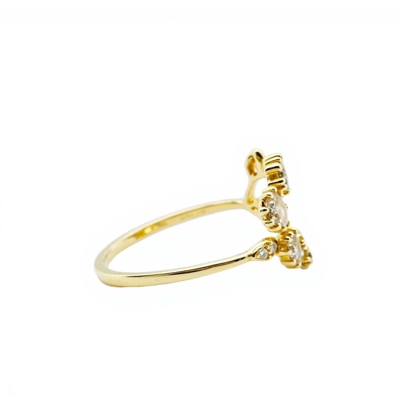Anillo Flor-Oro Bajo-Piedra Zirconia-AN8103 conpiedra
