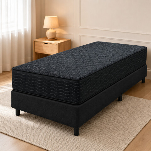Conjunto sommier y colchón de espuma Zafiro Linde 1 plaza 80x190 Conjunto sommier y colchón de espuma Zafiro Linde 1 plaza 80x190