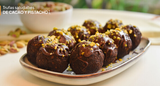 Trufas de cacao y pistacho: fáciles y riquísimas