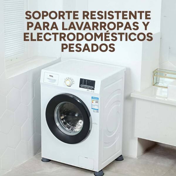 Set X4 Soportes Goma Antideslizante P/ Lavarropas Secarropa Variante Gris Grande