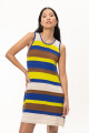 Vestido Araza Azul/Lima/Marrón