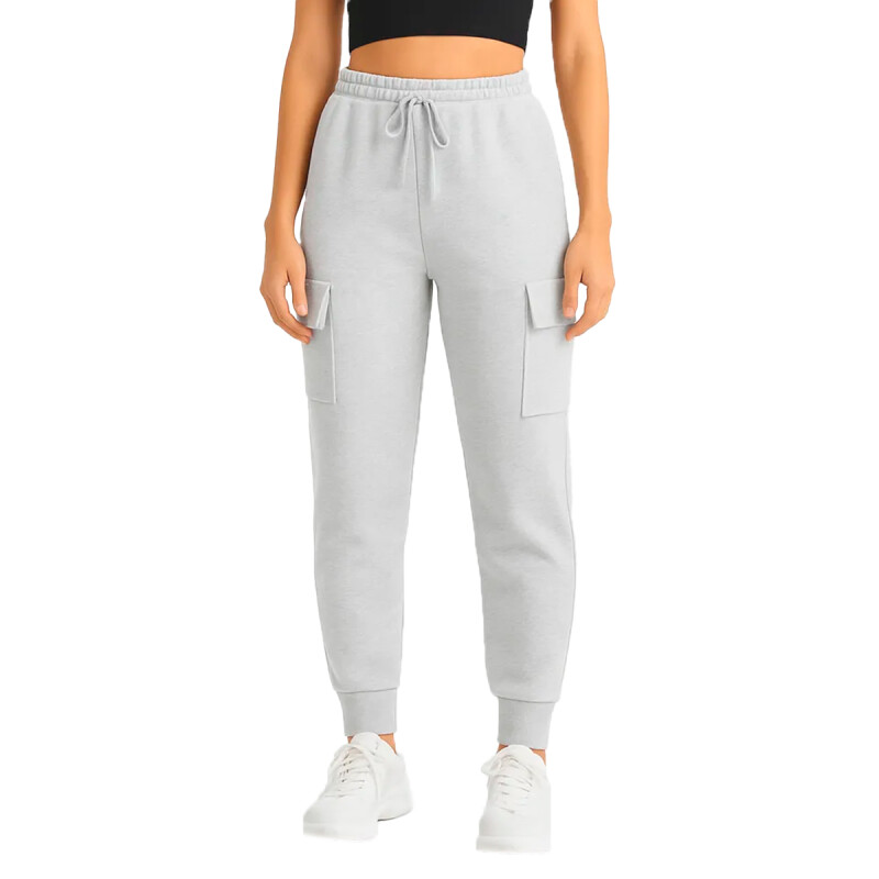 Pantalón Jogging Para Dama Deportivo Talla M-L Gris Claro