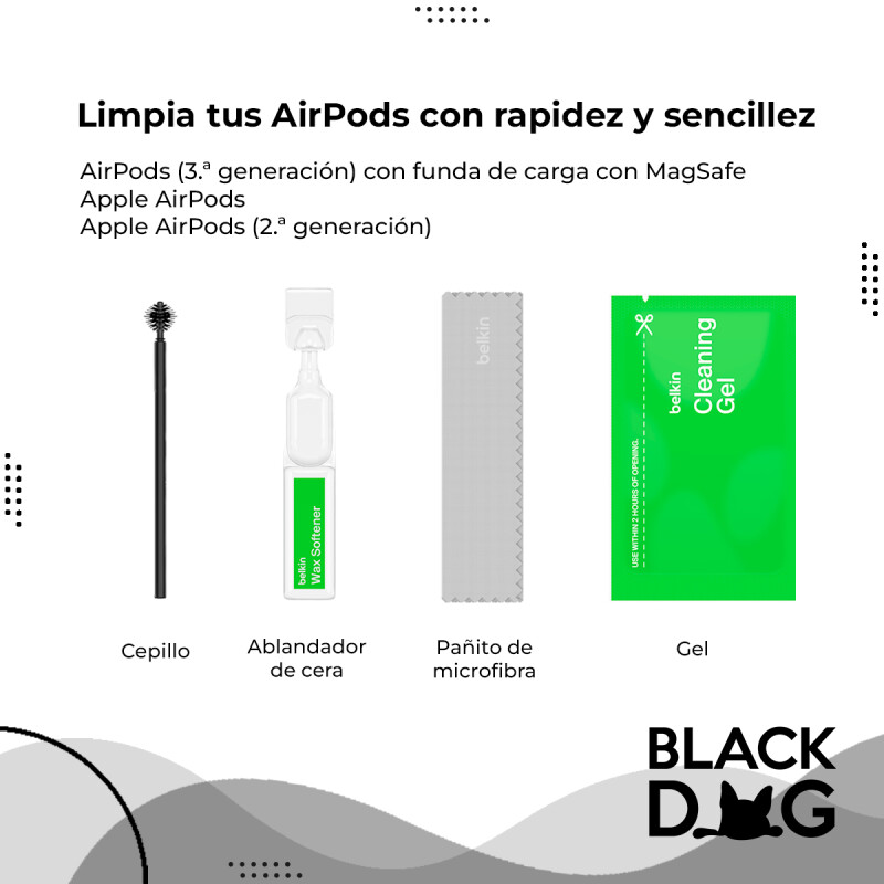 Belkin Kit De Limpieza Para AirPods Cp + Auriculares Belkin Kit De Limpieza Para AirPods Cp + Auriculares