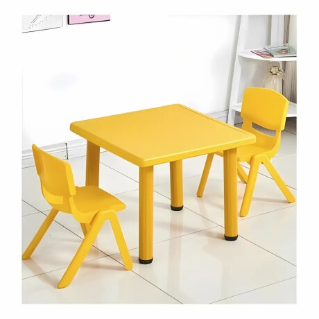 Mesa Cuadrada de Plástico y Metal para Niños 60x60cm Dorado