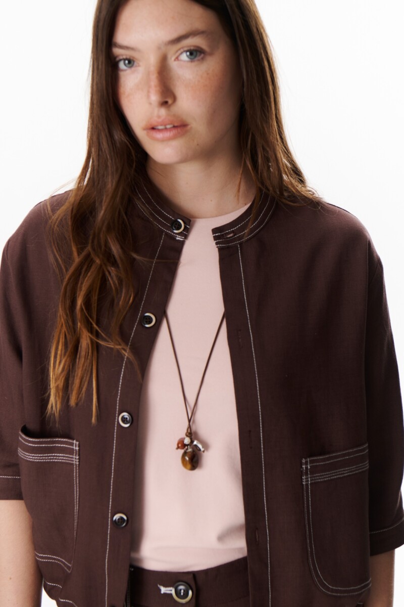 CHAQUETA LINO SOHO MARRON