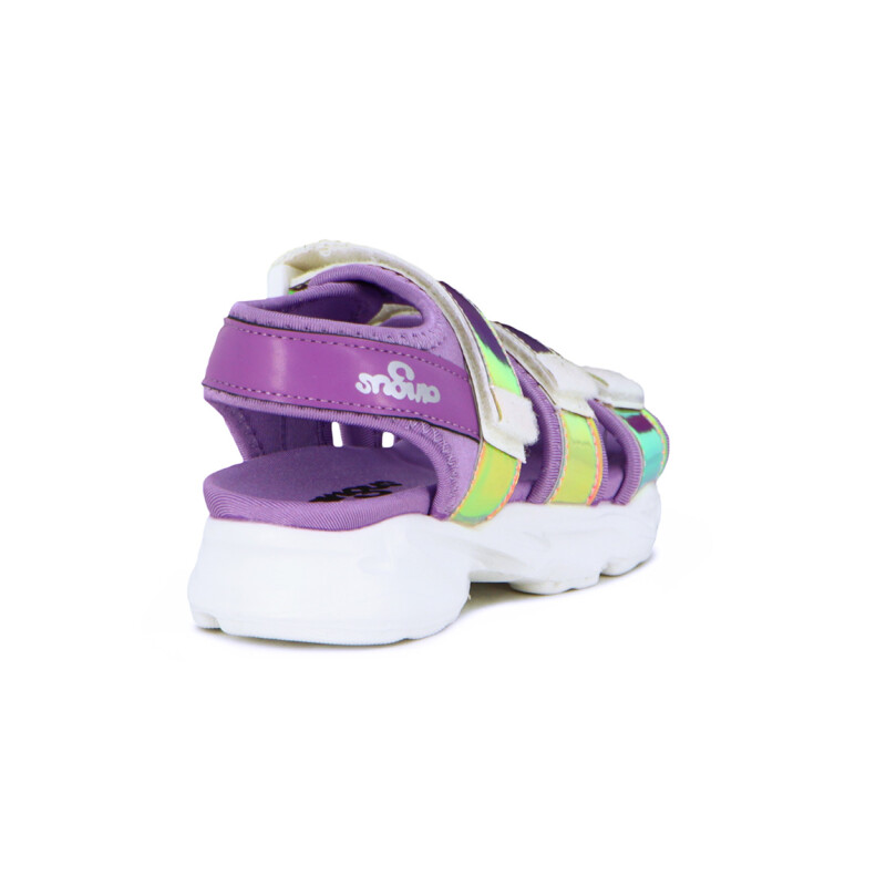 Angus Sandalia Niña 2 Tiras C/ Pulsera Y Velcro Violeta