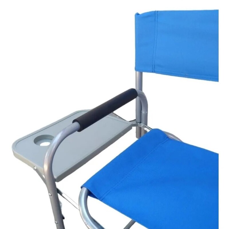Silla plegable director con mesa Azul
