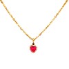 Dije Corazón-Oro bajo-Piedra Rubí y Zirconia-CP8558 Conpiedra