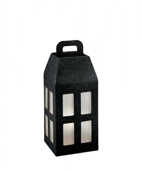 Caja linterna 18x18x39,5 cm. SETA NERO