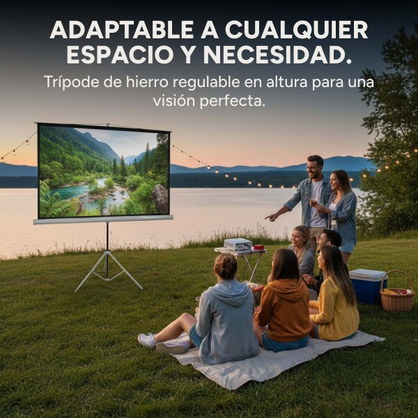 Pantalla De Proyección 84" Enrollable Con Trípode Regulable Negro