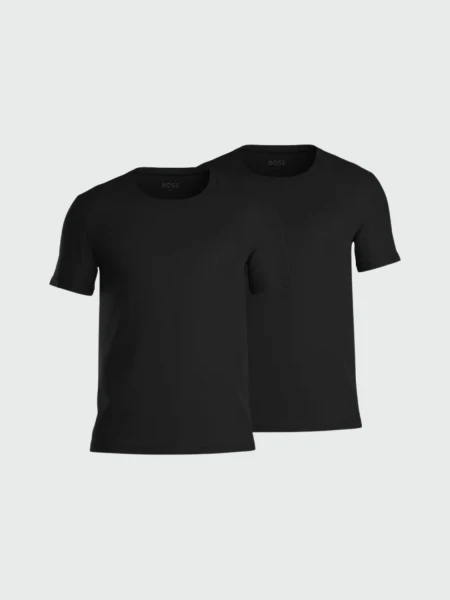 BOSS Black - Pack 2 Camisetas Interiores Algodón Logo Negro