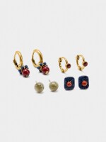 Set De Pendientes Con Piedras multicolor
