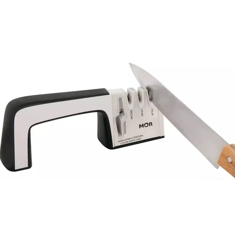 Afilador de Cuchillos y Tijeras Mor Profesional Acero Inoxidable Afilador de Cuchillos y Tijeras Mor Profesional Acero Inoxidable