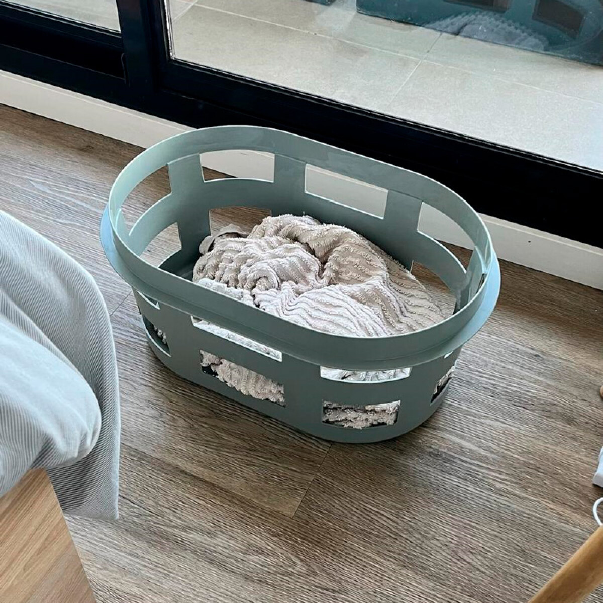 Canasto cesto para ropa sucia apilable - Gris 