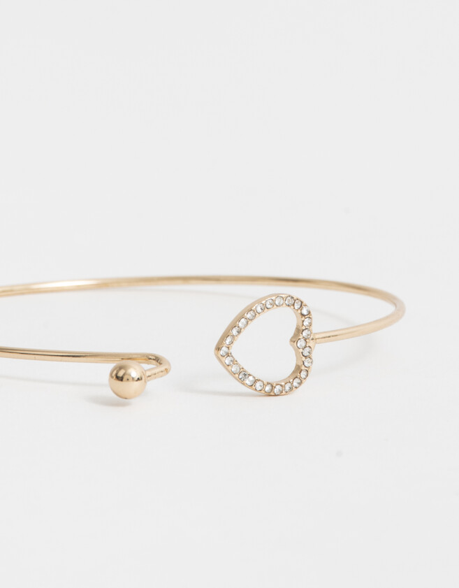 Pulseras Rígidas Con corazón Pulsera Rígida Con Corazón - Dorado