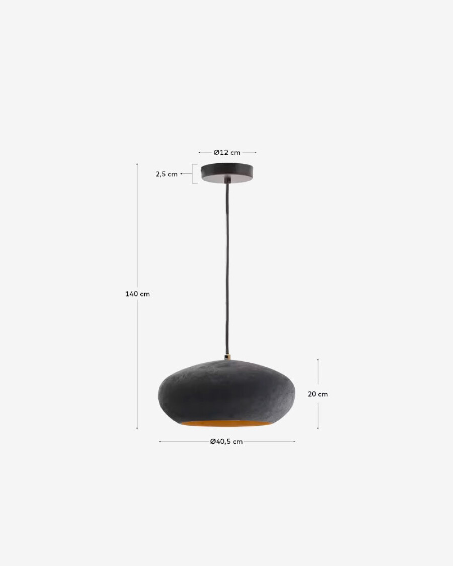 Lámpara de techo Inda de metal con acabado negro Ø 30 cm