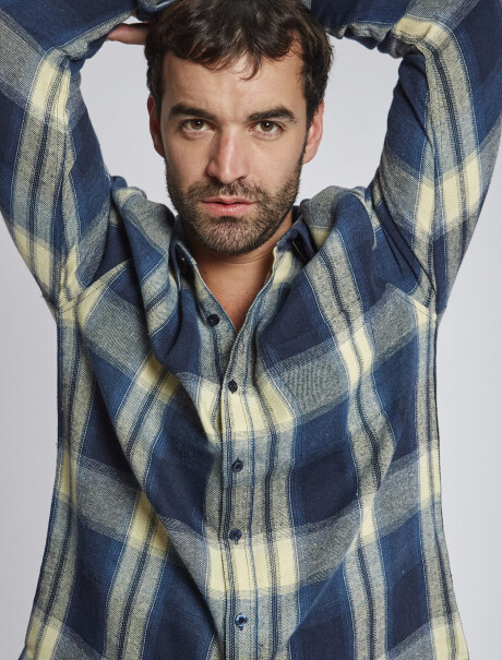 Camisa franela azul