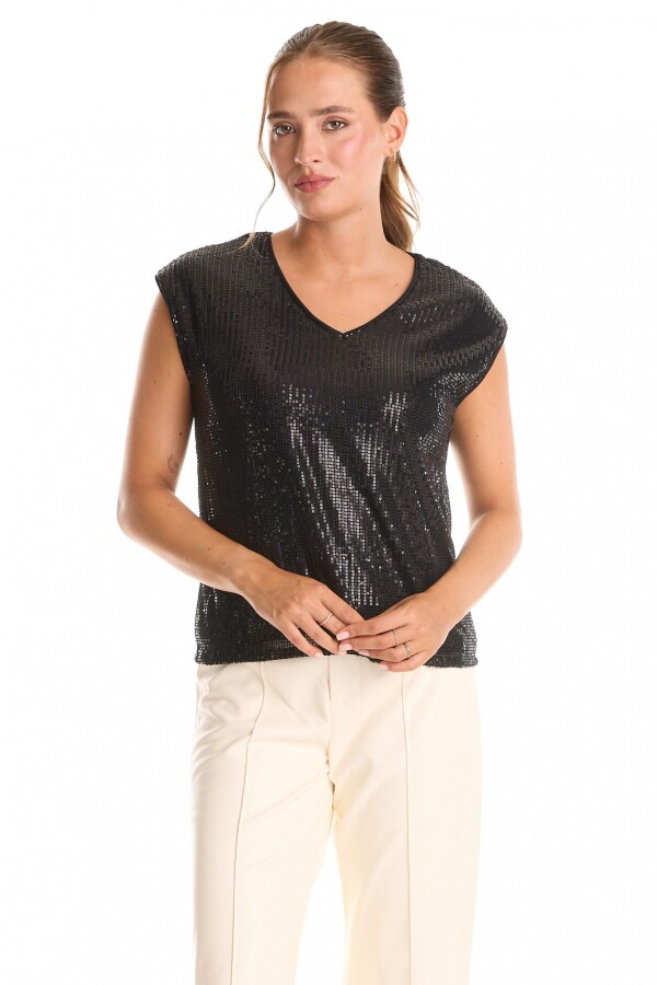 Blusa Lentejuelas NEGRO
