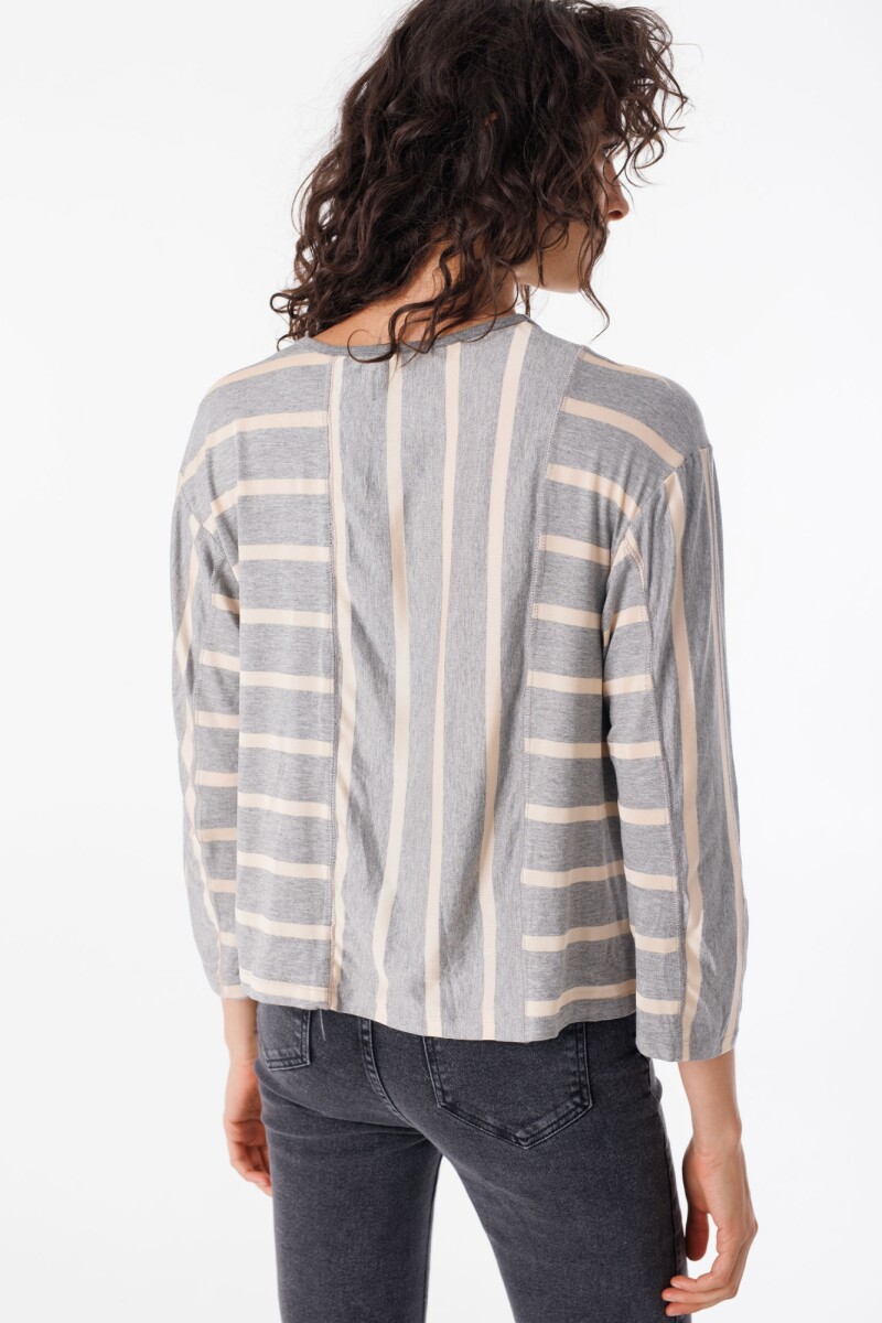 Remera Viento Raya Gris
