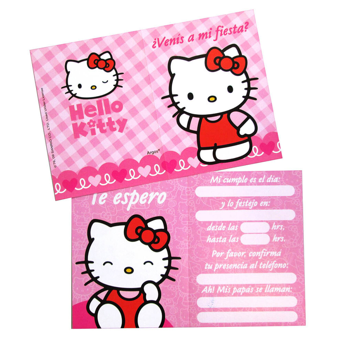 Cotillón Invitaciones x10 - Hello Kitty 