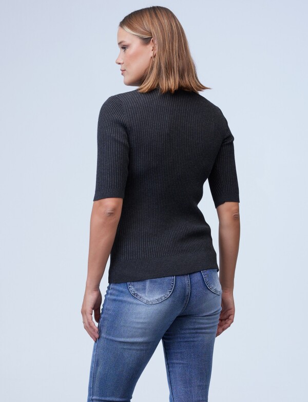 Polera Rib GRIS OSCURO