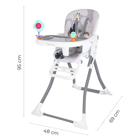 Silla de Bebe para Comer Carestino Río Ajustable Gris