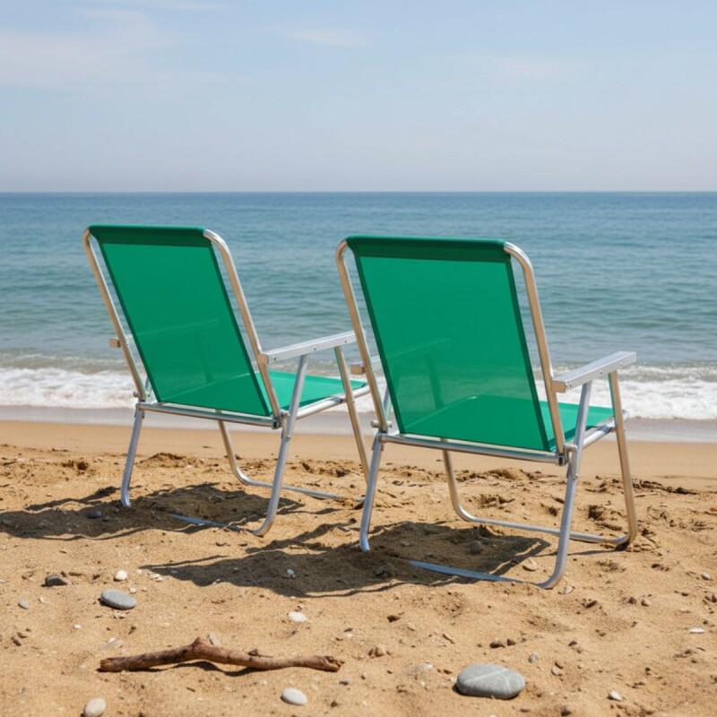 Set X 2 Sillas Altas Conforto Sannet Aluminio VERDE