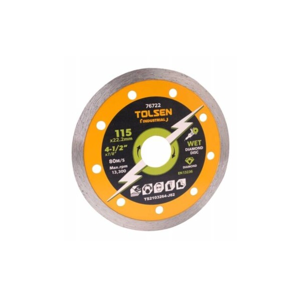 DISCO DIAMANT CONTINUO 115X22,2mm WET TOLSEN Disco Diamant Continuo 115x22,2mm Wet Tolsen