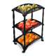 Organizador De Cocina Frutero Baño 3 Estantes Plástico Negro