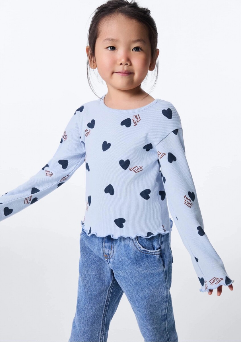 BLUSA INFANTIL ESTAMPADA - AZUL 