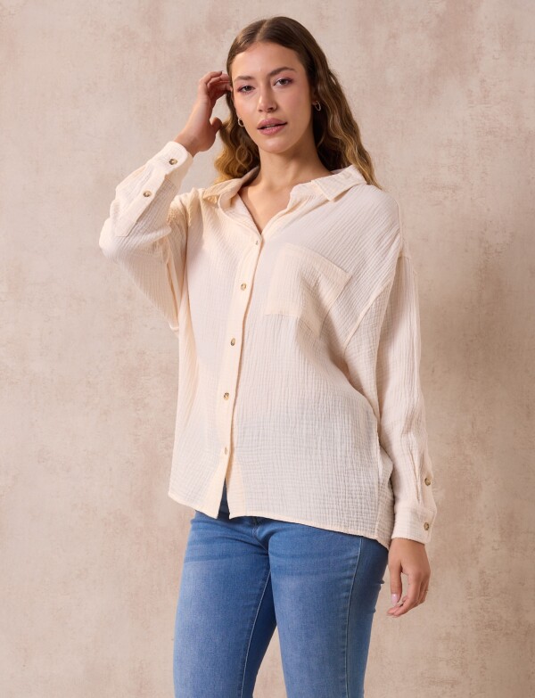 Camisa Bolsillo BEIGE