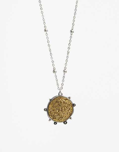 Cadena Corta con Dije Metal Cadena Corta Dije Moneda - Dorado Oro Amarillo