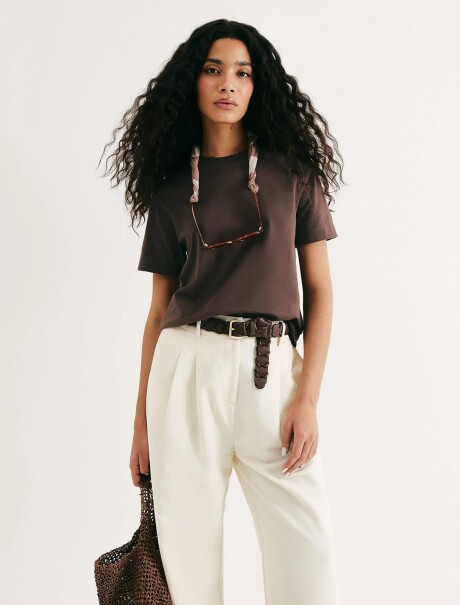 CAMISETA MANGA CORTA SUPER COTTON MARRÓN